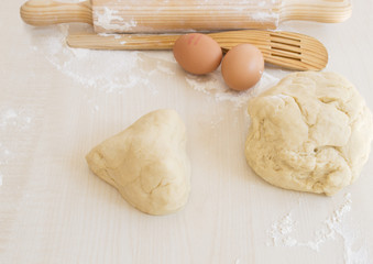 Fototapeta na wymiar Dough with shape of a heart