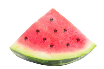 Slice of watermelon on white background