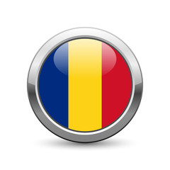 Fototapeta premium Romanian flag icon web button