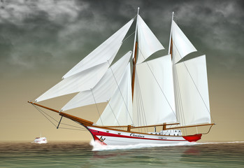 Segelschiff auf hoher See