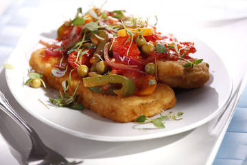 Fry fish with vegetables