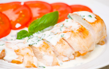 roasted chicken breast with sauce
