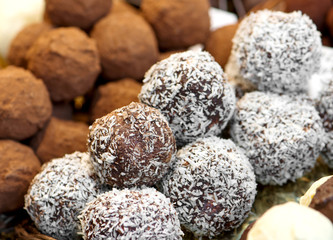 Fototapeta na wymiar chocolate sweets on the market