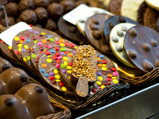 chocolate sweets on the market