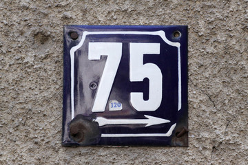 House number on a wall