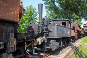 old steam locomotive in the rust