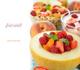 Fruit salad in melon