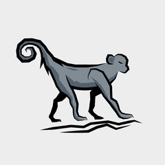 Grey Monkey Vector
