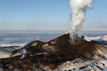 Volcanic eruption Tolbachik. The Kamchatka Peninsula