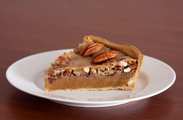 Pecan Pie slice on a plate