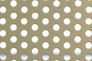 white seamless circle perforated metal grill pattern.