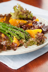 Asparagus salad with oranges and hemp seeds