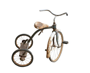 Naklejka premium vintage childrens tricycle, isolated