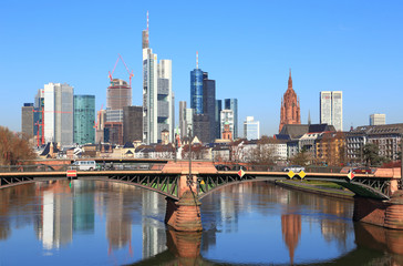Fototapeta na wymiar Frankfurt am Main (2013), Blick von der Flößerbrücke