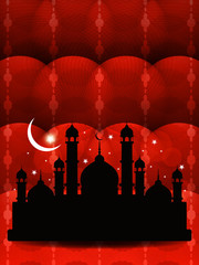 religious vector eid background with mosque.