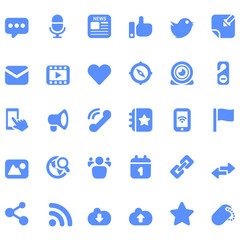 social media blue icons