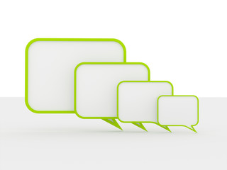 Green speech bubbles concept