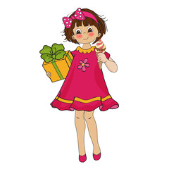 funny girl with icecream