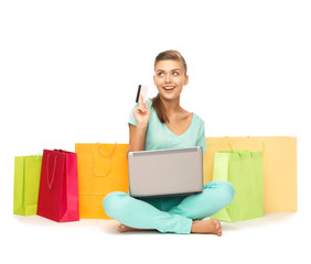 woman doing internet shopping