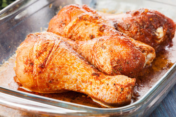 Marinated chicken drumsticks