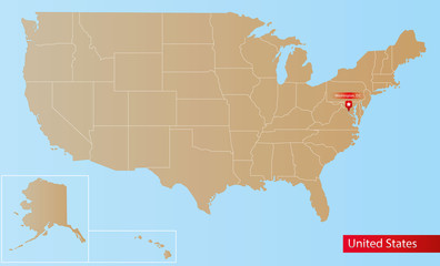 Fototapeta na wymiar USA Map