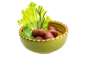 Salami sausages