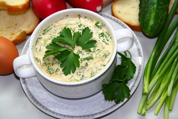 Russian cold soup - okroshka
