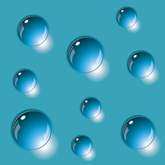 Abstract background with bubbles in the layer of water.