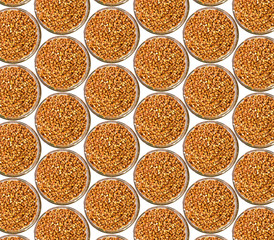 Buckwheat in the bank background, top view