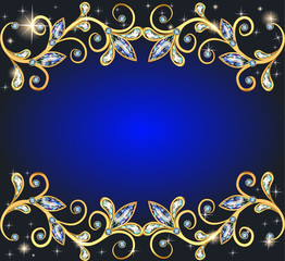 background with precious stones and shining stars
