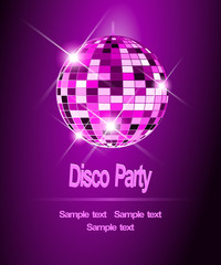 Purple Party background, disco ball