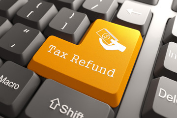 Fototapeta premium Keyboard with Tax Refund Button.