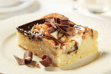 Cheese and chocolate sponge cake