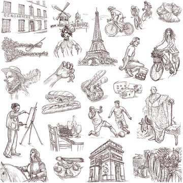 France - traveling collection (full sized hand drawings)