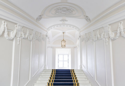 Fototapeta Stairwell in the Polish palace. Royal castle in Warsaw