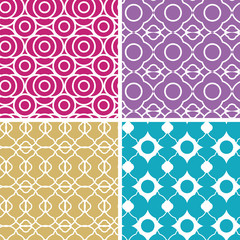 vector colorful abstract lineart geometric seamless patterns set