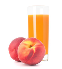 Peach fruit juice in glass