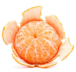 Peeled tangerine or mandarin fruit