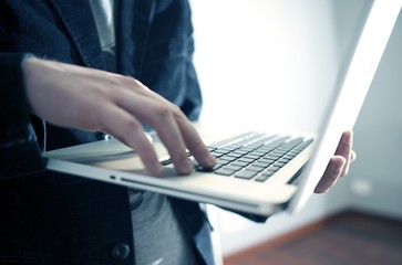 Working on the Laptop