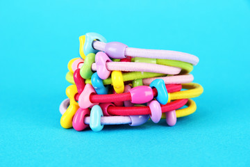 Scrunchies  on a blue background