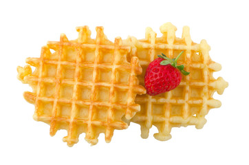 Waffles and strawberry