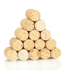 Wine corks isolated on white