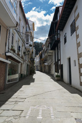 Fototapeta na wymiar Narrow street of Pontedeume, Galicia, Spain