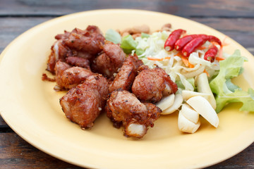 fried pork spare rib , thai style