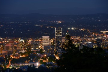Fototapeta na wymiar Portland Panorama at Night