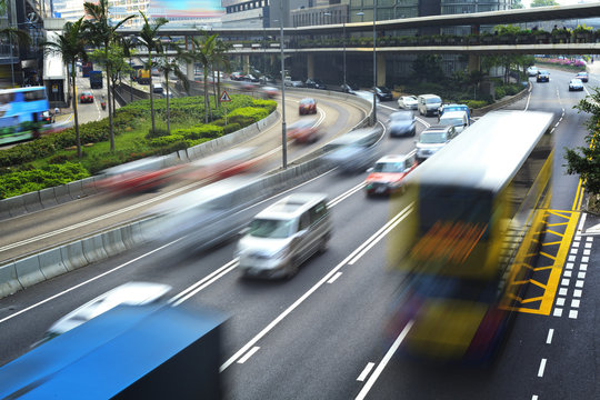 Hong Kong, busy city highway