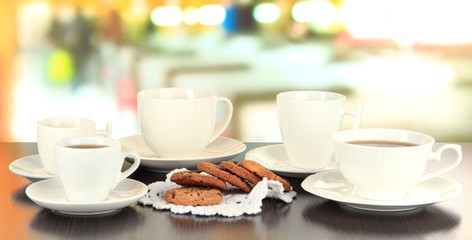 Cups of coffee and cookies
