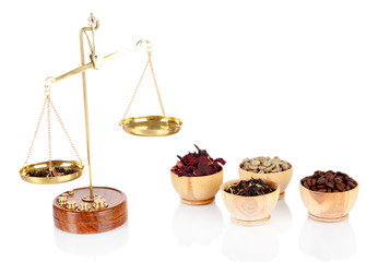 Sale of spices isolated on white