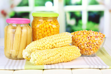 Fresh, canned and dried corn