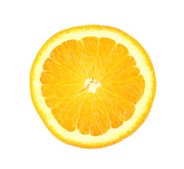 A face of orange cut isolated